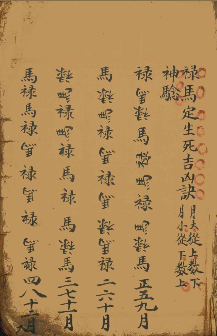 择日择吉古籍《禄马神验定生死吉凶诀》