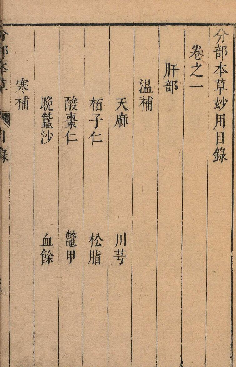 分部本草妙用 顾逢伯 明崇祯3年插图1