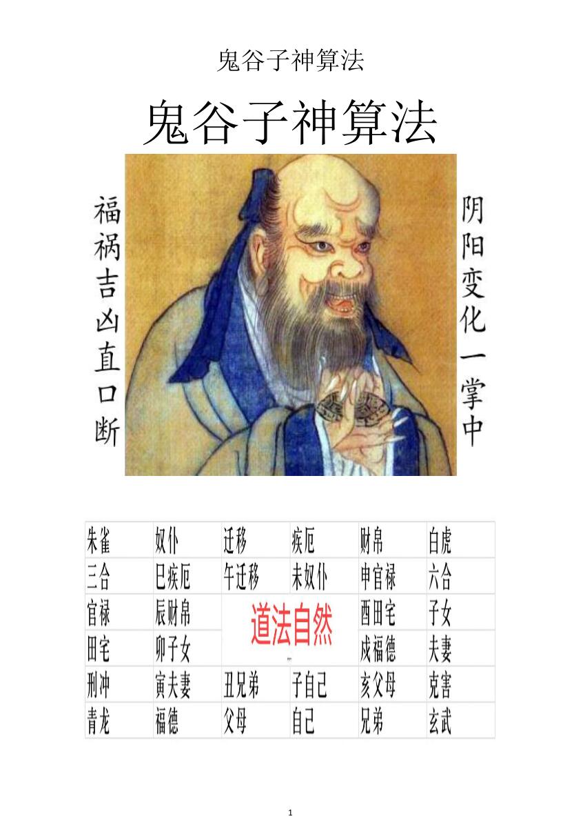 《鬼谷子神算法》