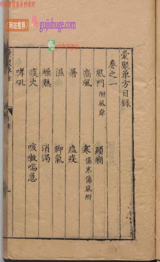 师古斋汇聚简便单方 吴勉学（明）明刊本